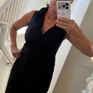 A.L.C Classic Sleeveless Black button down top sz4